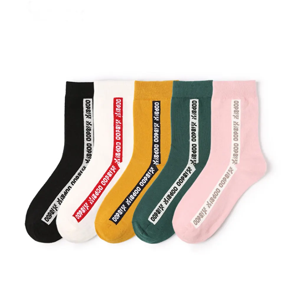 Летние носки с буквенным принтом женские короткие для скейтборда в стиле