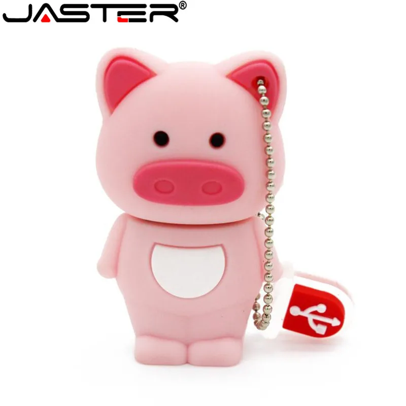 

JASTER Wholesal Genuine animal pendrive 4GB 8GB 16GB 32GB USB 2.0 Thumb Memory Stick Pen Drive Cartoon Cute Pig USB Flash