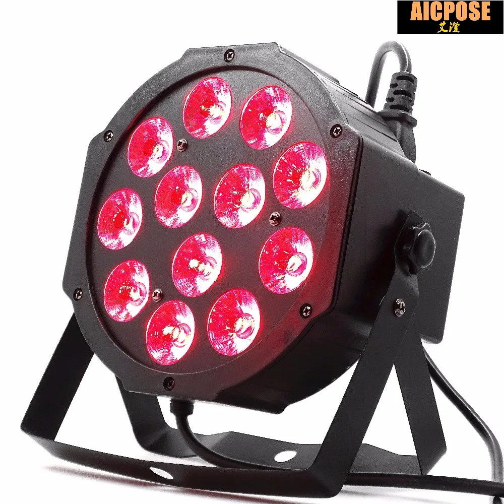 4 шт. 12*12 Вт лампа с пультом дистанционного управления 12x12 Вт led Par огни RGBW 4в1 плоский par led dmx512 Дискотека освещение Профессиональный Сценический dj оборудование