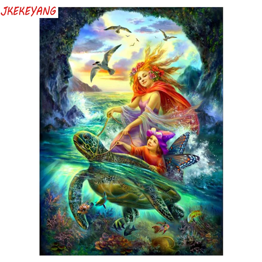 

5D DIY square/round Diamond painting Elf and turtle Cross Stitch Diamond Embroidery Pattern Rhinestone J1553