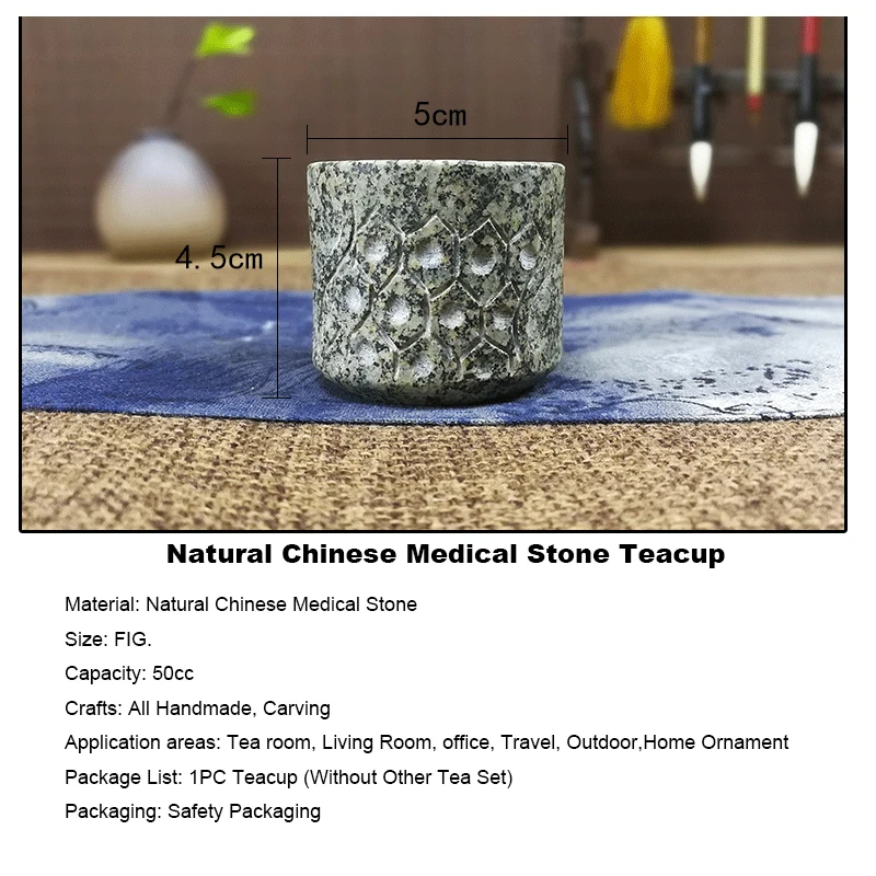 50 мл медицинская резьба по камню чайная чашка для долголетия китайское здоровье