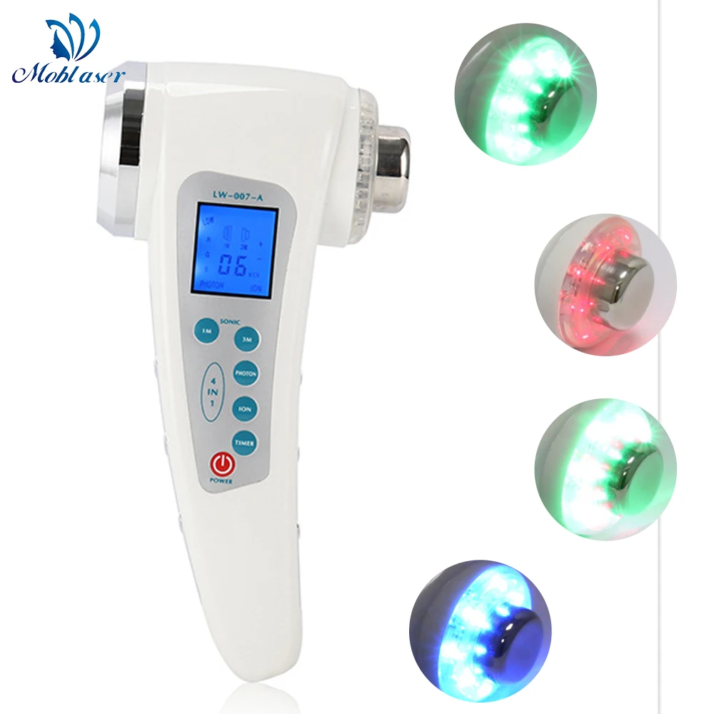 

4 in 1 Beauty Machine LED Photon Therapy Galvanic Ion Facial Rejuvenation Face Body Ultrasonic Massager Skin Care Equipment