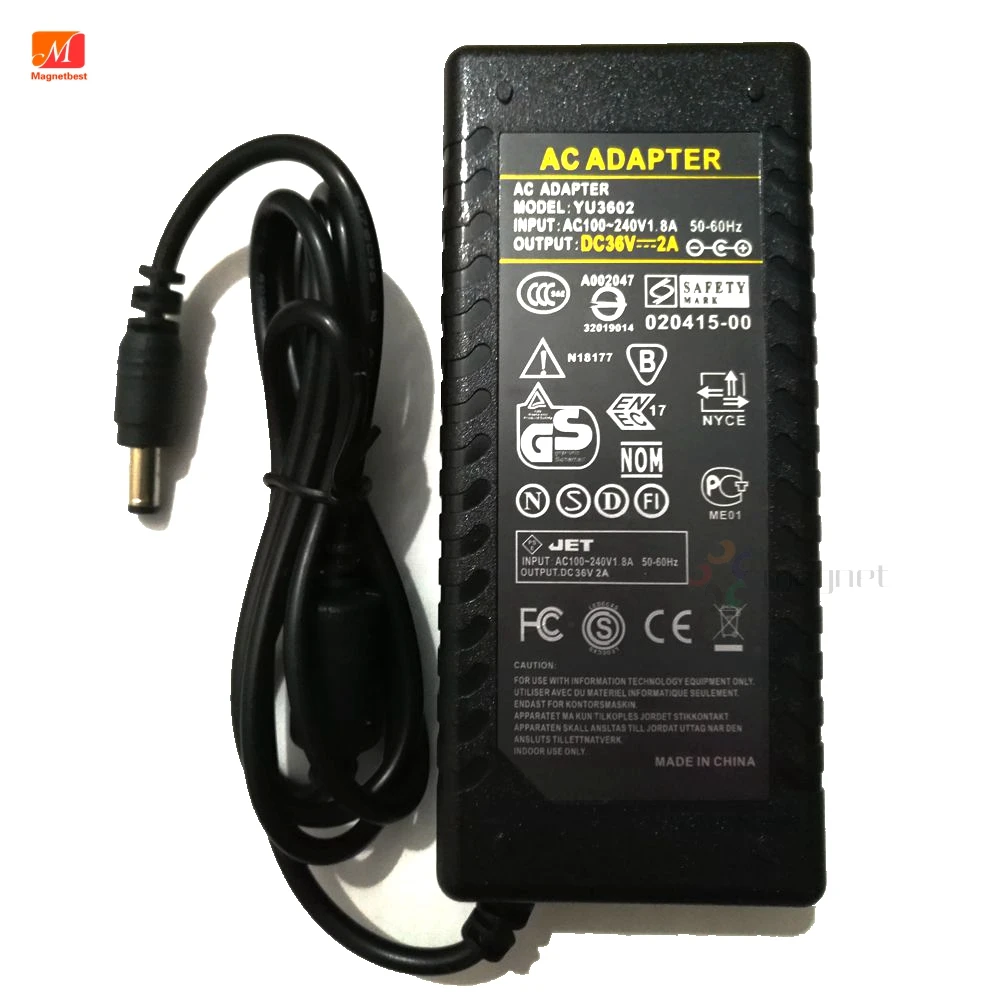5 шт./лот 36 В 2A DC 5,5*2,5/2,1 мм адаптер зарядное устройство для 5050 3528 Светодиодный свет CCTV 36V2A 72 Вт переключатель питания