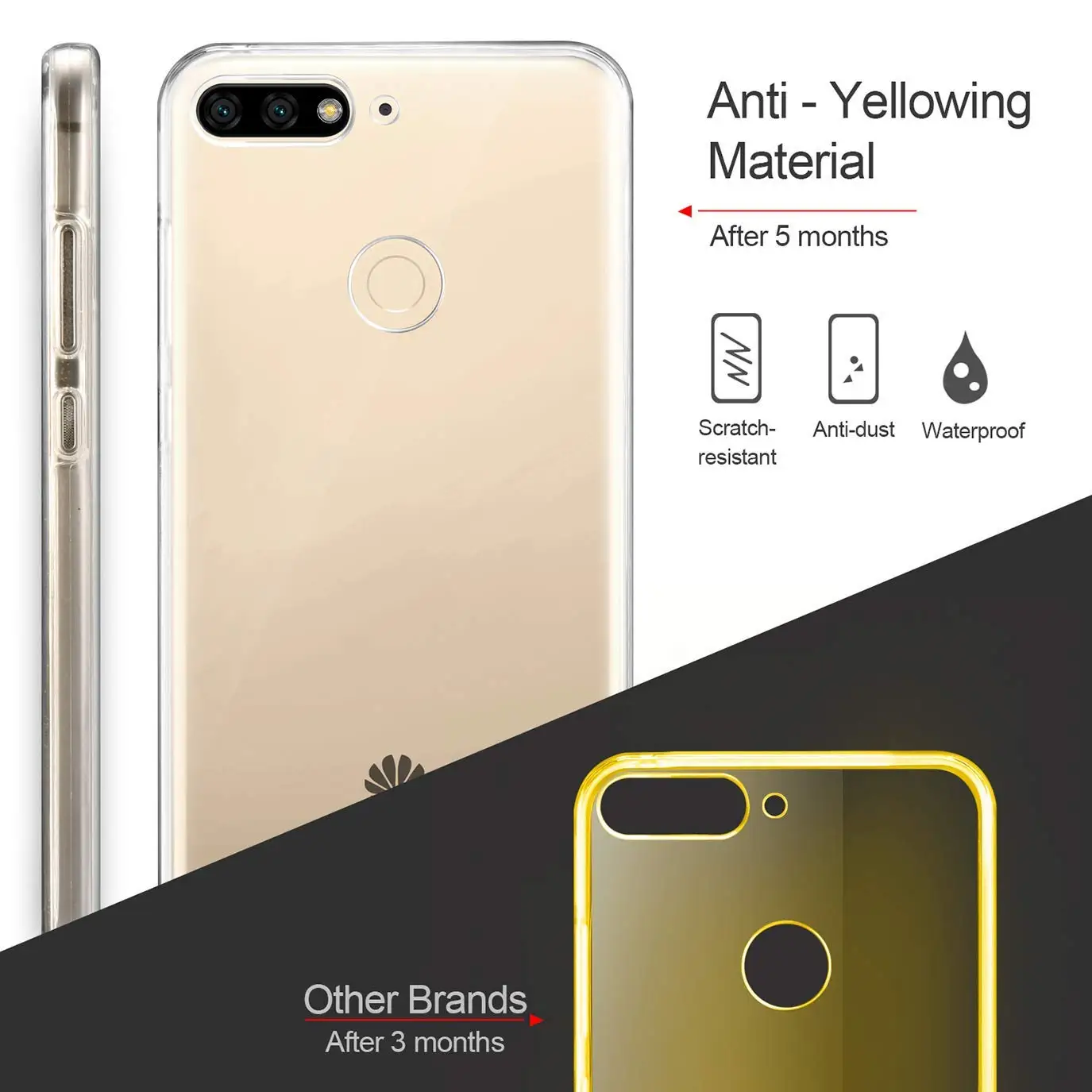 Чехол из прозрачного силикона на 360 градусов для Huawei Honor 7A 5 45 Pro 7 дюймов Тонкая
