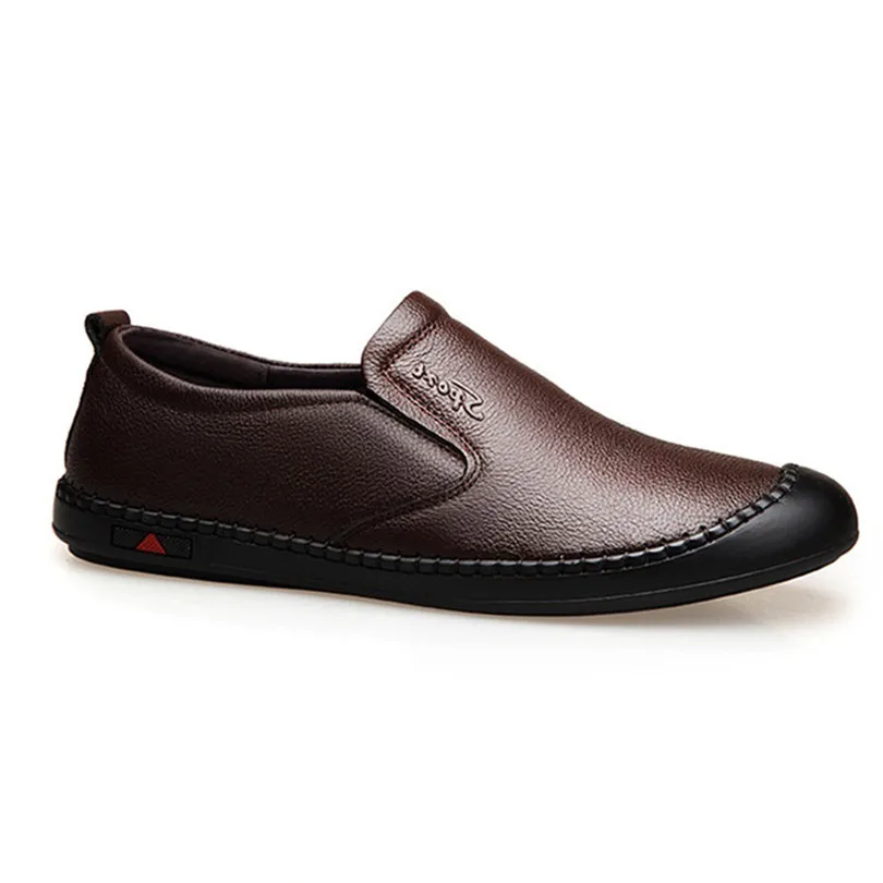 LIN KING Comfortable Genuine Leather Men Casual Shoes Slip On Lazy Loafers Spring Autumn Man Soft Light Footwear Flats | Обувь