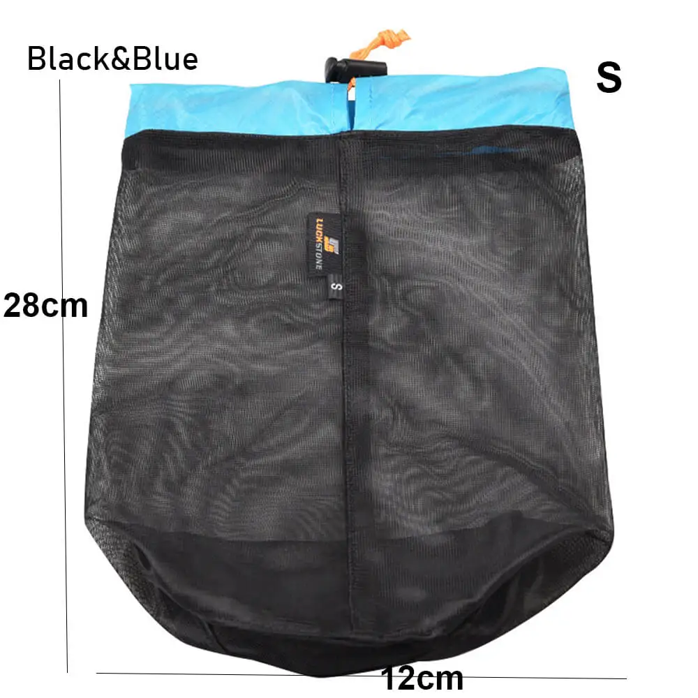 S - black blue 1 шт., уличный мешок на завязках, сумка для хранения, для кемпинга, спорта, Ультралегкая Сетчатая Сумка для хранения, органайзер для путешествий, инструмент для походов на открытом воздухе - Цвет: S - black blue