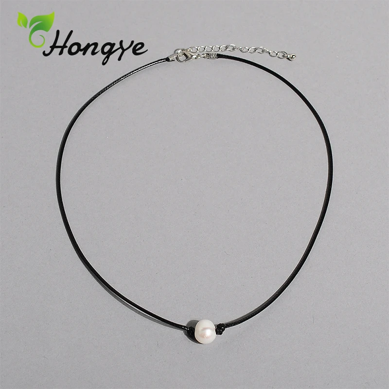 

Hongye Cheap Natural Pearl Necklaces Designer Brand Women Rope Chain Best Collar Accessories Female Pearl Pendant Necklace