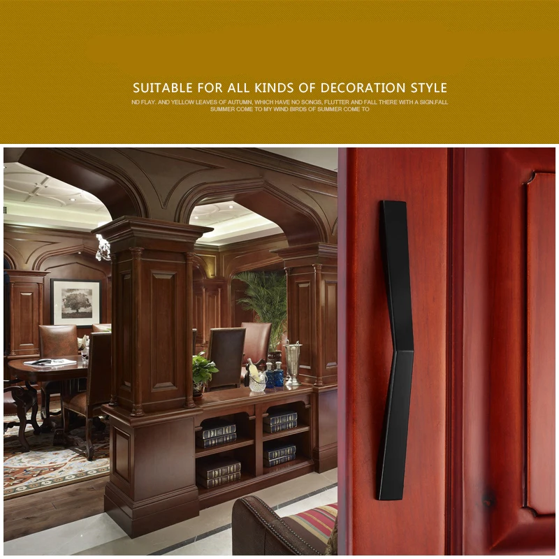 Классический черный Дверные ручки Металл ящика Тянет Кухня Кабинета ручек