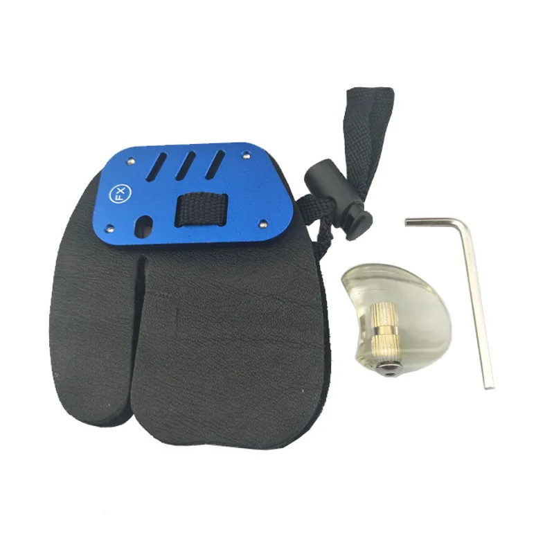 1 шт. защита для стрельбы из лука пальцев коровья кожа алюминий защитная накладка