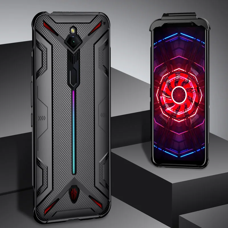 ADKO противоударный мягкий силиконовый чехол для телефона из ТПУ для Nubia Red Magic 3S крышка с рассеиванием тепла поддержка геймпада для Red Magic 3 - Цвет: Black