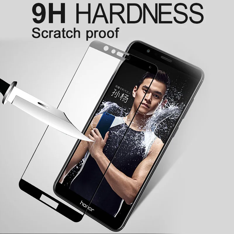 5.93" Tempered Glass for Huawei Honor 7X Screen Protector Full Cover Protective Phone Film Honor7X Mate SE BND-L21 BND-L22 | Мобильные