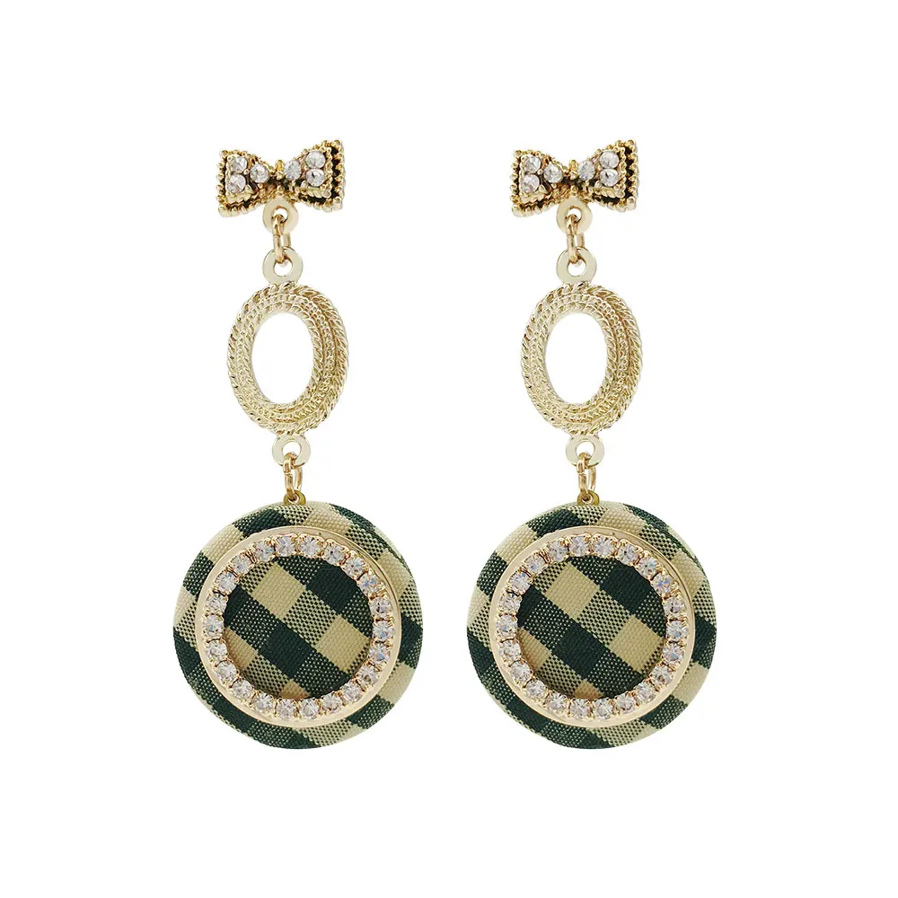 Женские винтажные серьги капельки круглые с бантом и кристаллами|earrings for|statement drop
