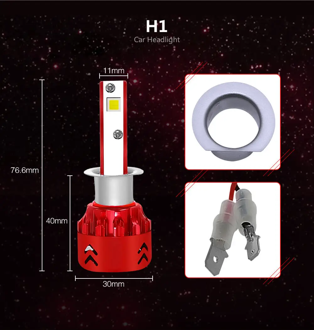 Yiray светодиодная лампочка света автомобиля H4 H7 H11 H1 светодиодный 9005/HB3 9006/HB4 80 Вт 9600Lm автомобильные лампы для передних фар Противотуманные фары 6000 K 12 V Mini7