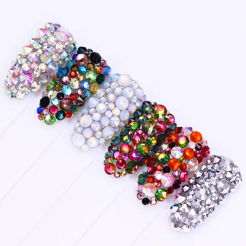 Хамелеон для ногтей 300 шт. блестящий Опаловый плоский низ разноцветные