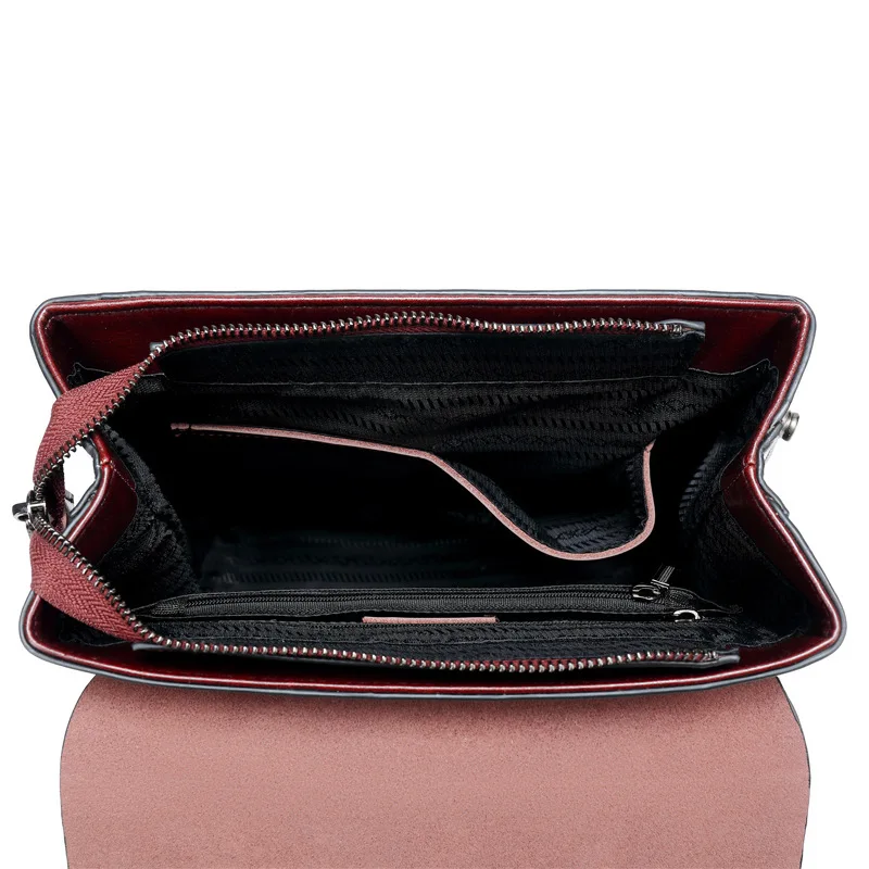 

Women Genuine Leather Rucksack For Girls Daypack Fashion Simple Travel Female High Quality Oil Wax Cowhide Backpack Knapsack