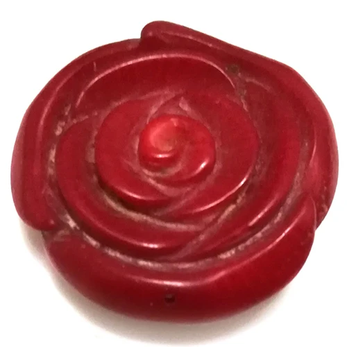 

10x30mm Red Flower Handmade Carved Natural Coral Pendant