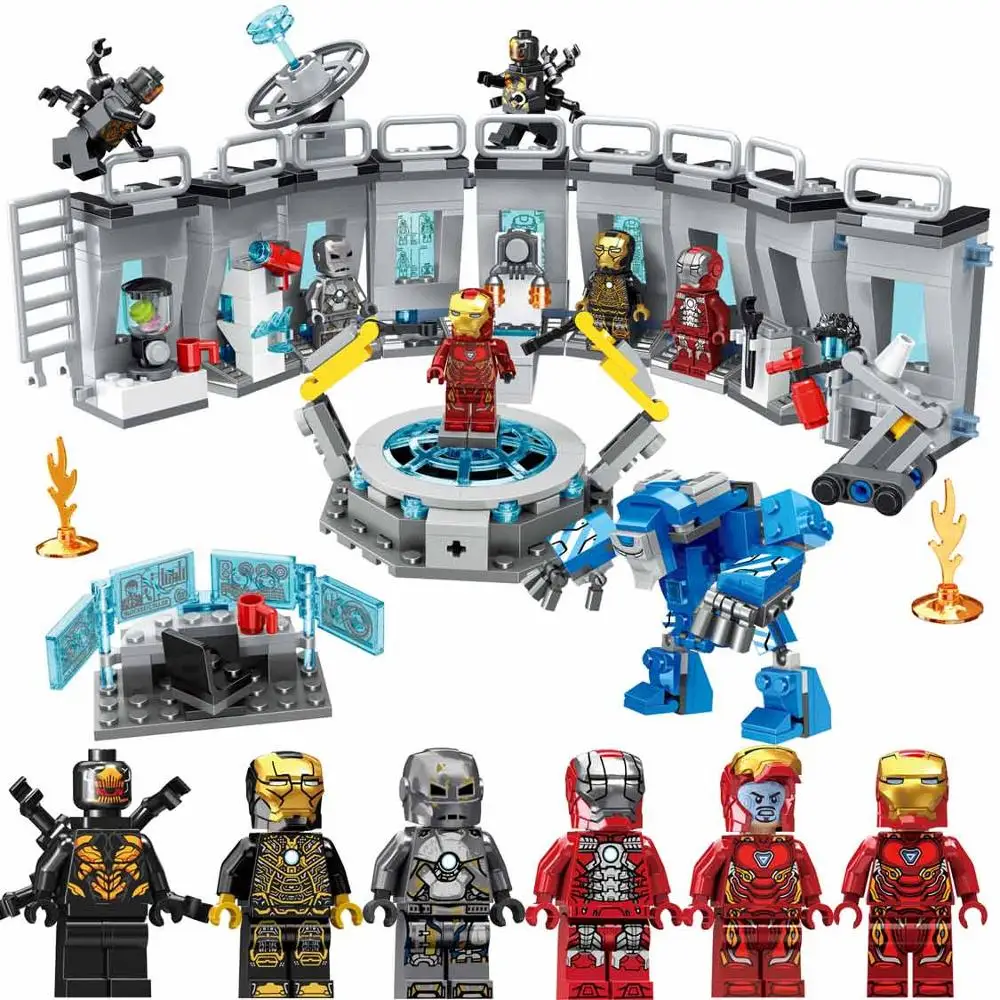Iron Man Супергерой Marvel Мстители Бесконечность войны строительные блоки Халк танос Капитан Америка Фигурки Кирпичи игрушки для детей - Цвет: Iron Man