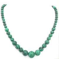 6 14mm green synthetic malachite stone round beads strand beaded necklace for women fashion party gifts jewelry 18inch my4589