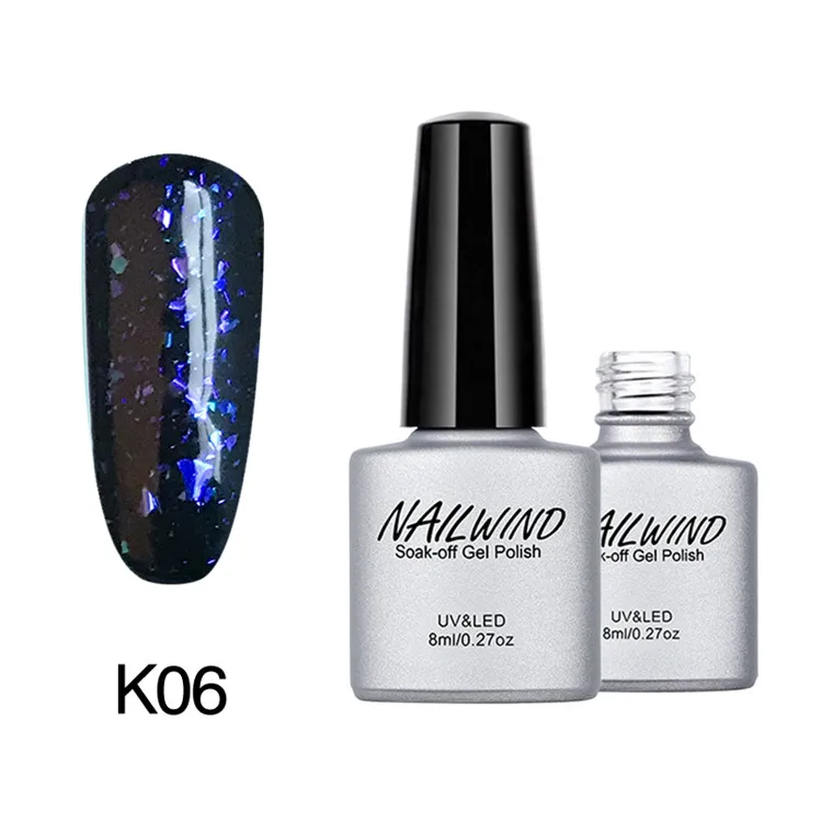 NAILWIND 8 мл Блестящий Galaxy Гель-лак для ногтей верхнее Базовое покрытие необходимое для нейл-арта Полупостоянный УФ гель-блеск лак - Цвет: 06