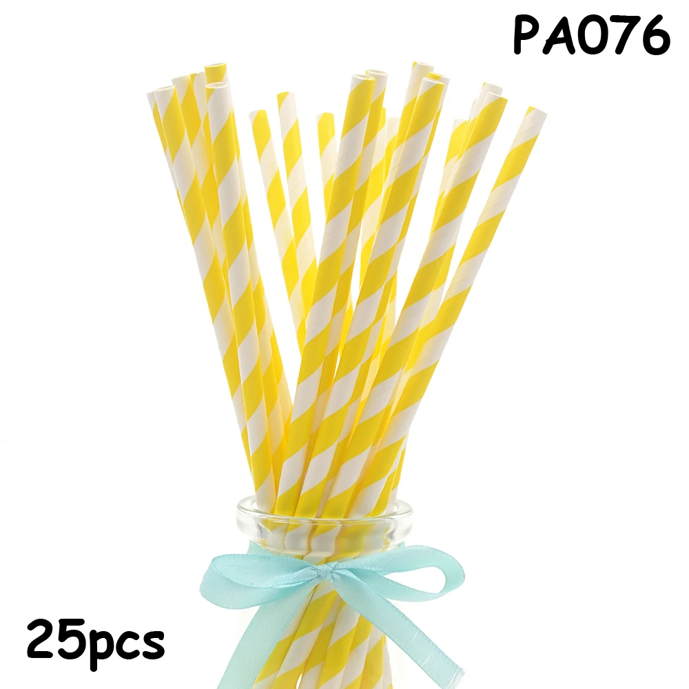 PA076 25pcs Drinking Paper Straws Gold Heart Star Stripe Paper Straws For Birthday Baby Shower Decoration Gift Party Event Supplies - Цвет: PA076