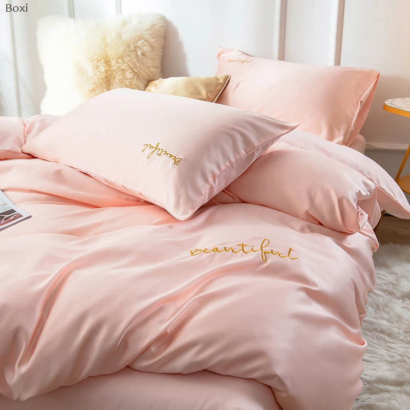 Комплект постельного белья из 4 предметов шелковое одеяло с простыней размера