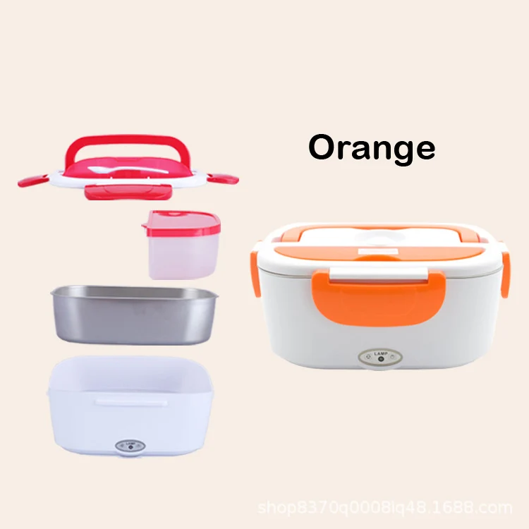 orange 3 Портативный Электрический Ланч-бокс для автомобиля 12 в 110 В 220 В Электрический Ланч-бокс с подогревом контейнер для подогрева пищи - Цвет: orange 3