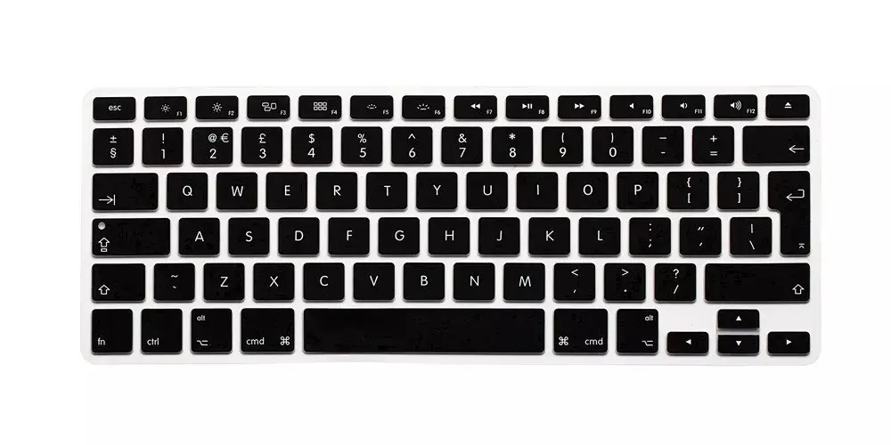 Black Евро ЕС английская компьютерная клавиатура чехол Для iMac силиконовый ноутбук протектор для Macbook Air Pro retina 13 15 - Цвет: Black