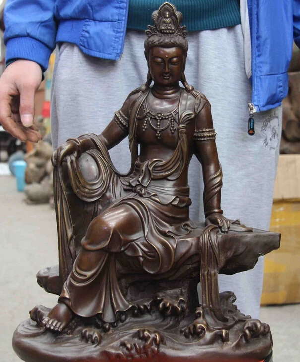 17 буддизм Медь Бронза свобода Гуань Инь Кван боддхисаттва богиня статуя медный