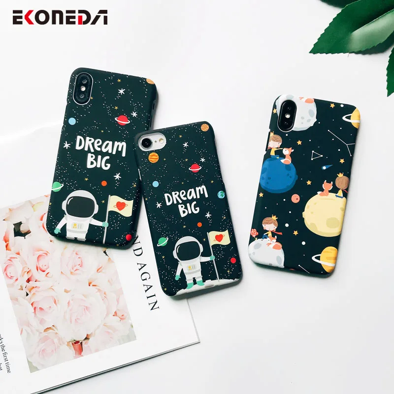Чехол EKONEDA с милым мультяшным животным котом и собакой для iPhone 6, 6S Plus, 7, 8 Plus, X, XS, чехол для MAX XR, пластиковый матовый чехол для iPhone 7, чехол