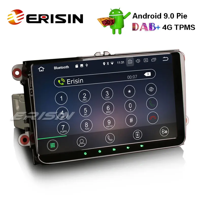 Erisin ES8901V 9 &quotAndroid 0 Автомобильный GPS Satnav 4G DAB + TPMS усилитель для VW Golf MK5 Tiguan T5 Seat Skoda Superb
