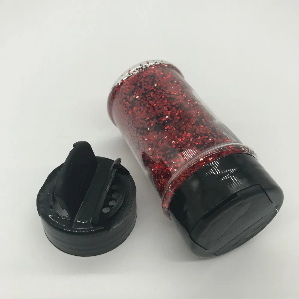 1/24 &quotПЭТ шестиугольник Коренастый Красный Блеск 2 унции в флаконе большой размер