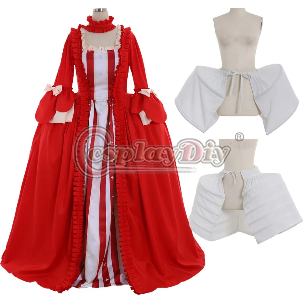 Cosplaydiy красное Рококо Мария Антуанетта Платье с полосками платье для взрослых