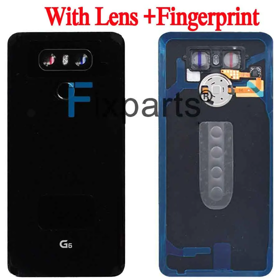 Новая задняя крышка для LG G6 крышка батареи корпус Стекло для H870 H871 H873 LS993+ кнопка отпечатков пальцев объектив камеры клейкая наклейка