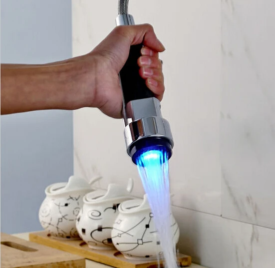 Хромированная Сменная головка для кухонного крана со светодиодной подсветкой |