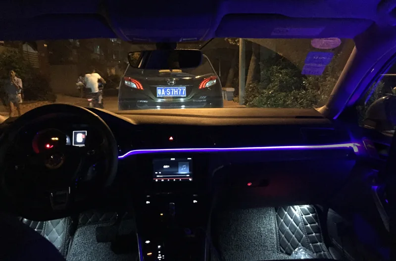 1 компл. Голосовой звук активный RGB светодиодный светильник для салона автомобиля Многоцветный EL неоновый светильник с полоской с пультом дистанционного управления атмосферный светильник 6 м 12 В
