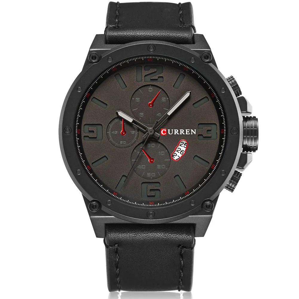 CURREN Mens Watches Top Brand Luxury 30M Waterproof Date Clock Male Leather Strap Casual Quartz Watch Men Sports Wrist Watches