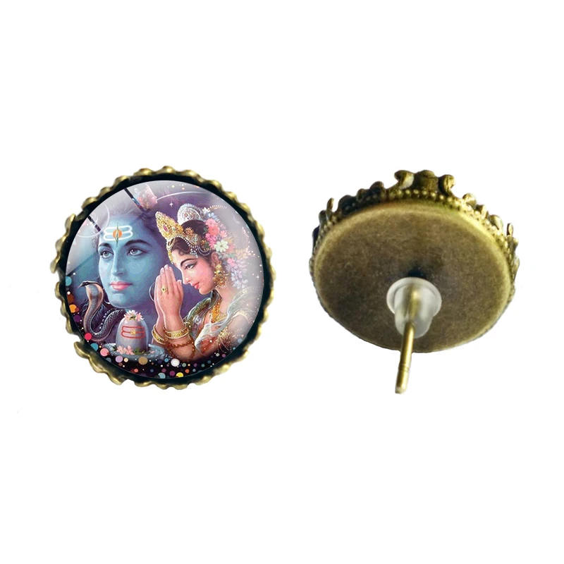 Женские серьги-гвоздики Lord Shiva Ganesha Parvati bravhma Vishnu Nataraja ювелирное украшение в виде