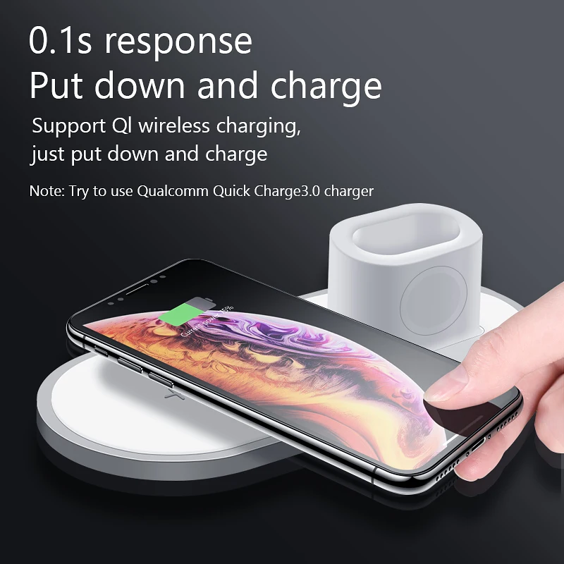 VVKing Беспроводное зарядное устройство для iPhone X XS MAX XR 8 быстрая Беспроводная