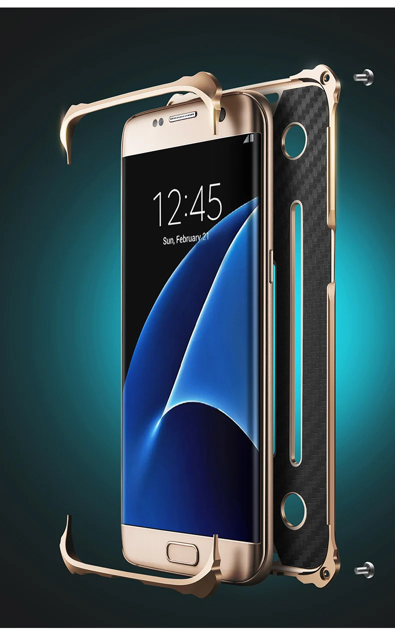 Для samsung S7 edge чехол Роскошный Алюминий металлический каркас бампера жесткий бронированный защитный чехол для телефона для samsung S8 Plus чехол