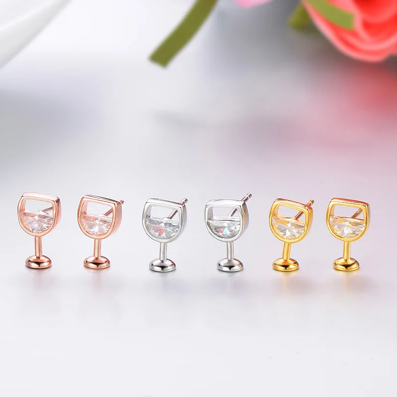 Женские серьги гвоздики в форме бокала|Серьги-гвоздики| |