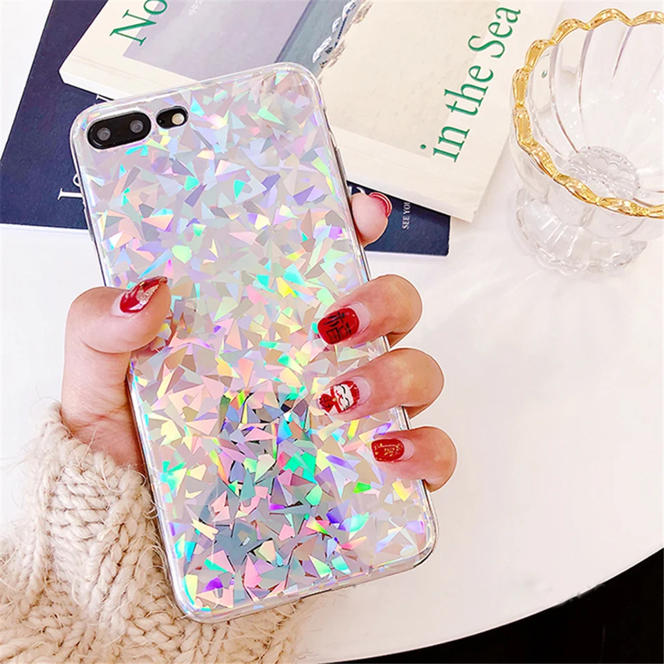 Lovebay чехол для телефона для iPhone 6, 6s, 7, 8 Plus, X, XR, 11Pro, XS Max, блестящая фольга, блестки, цветной лазер, мягкий ТПУ для iPhone 11
