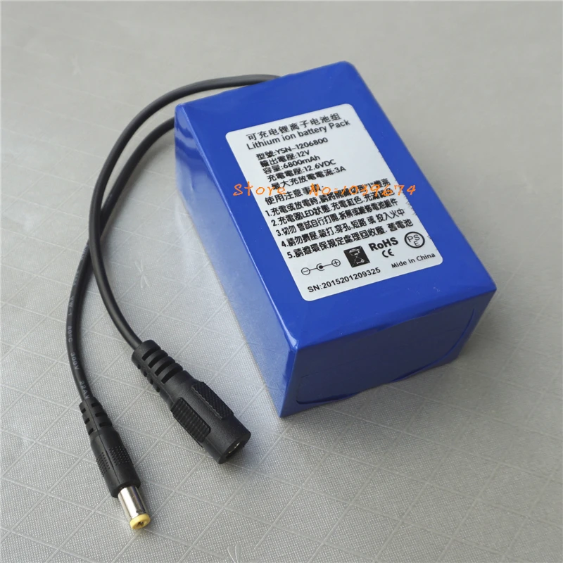 Пульт дистанционного управления 12V 6800MAH 3AH литий ионные аккумуляторы для банка