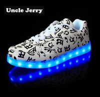 unclejerry musical note glowing led sneakers for boysgirlsmen and women usb charging light up shoes adult fashion party shoes