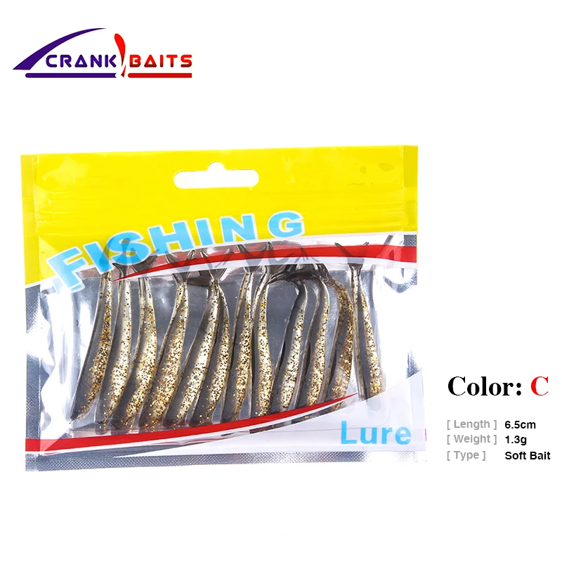 CRANK BAITS 12PCS 1.3g 6.5cm Lures Fishing Artificial soft Baits Cannibal Fish Soft Shads YB186 | Спорт и развлечения