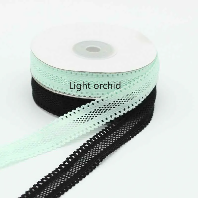 Light orchid Meetee 22 м 1,8 см кружево сетки полые эластичная ленточная Ткань DIY Детская резинка для волос Вышивание отделка талии полосы одежды аксессуар BD282 - Цвет: Light orchid