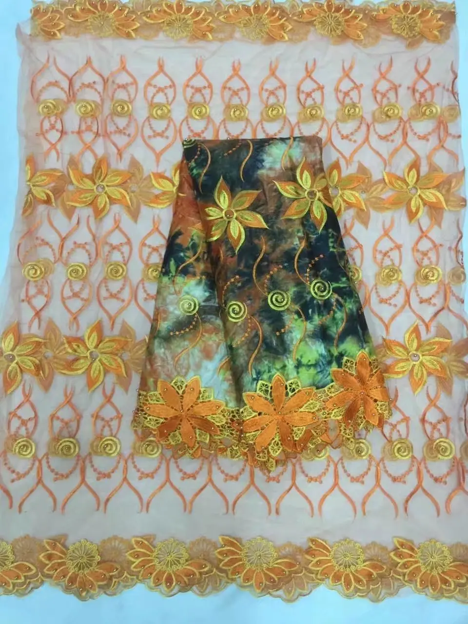 Африканская Базен ткани Высокое качество Riche ткань с вышивкой 2 ярдов тюль