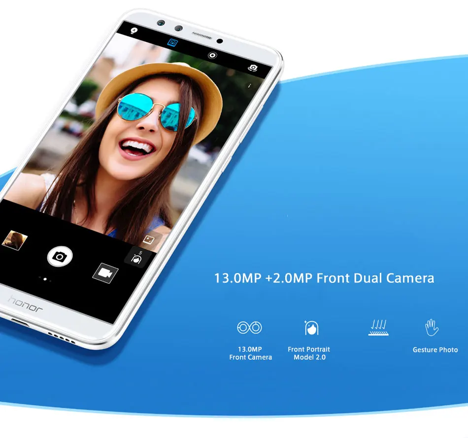Мобильный телефон Honor 9 Lite 4G LTE, 5,65 дюймов, 4 Гб ОЗУ, 64 Гб ПЗУ, четыре ядра, Android 8,0, двойная фронтальная камера, 13 МП, 2 МП, смартфон