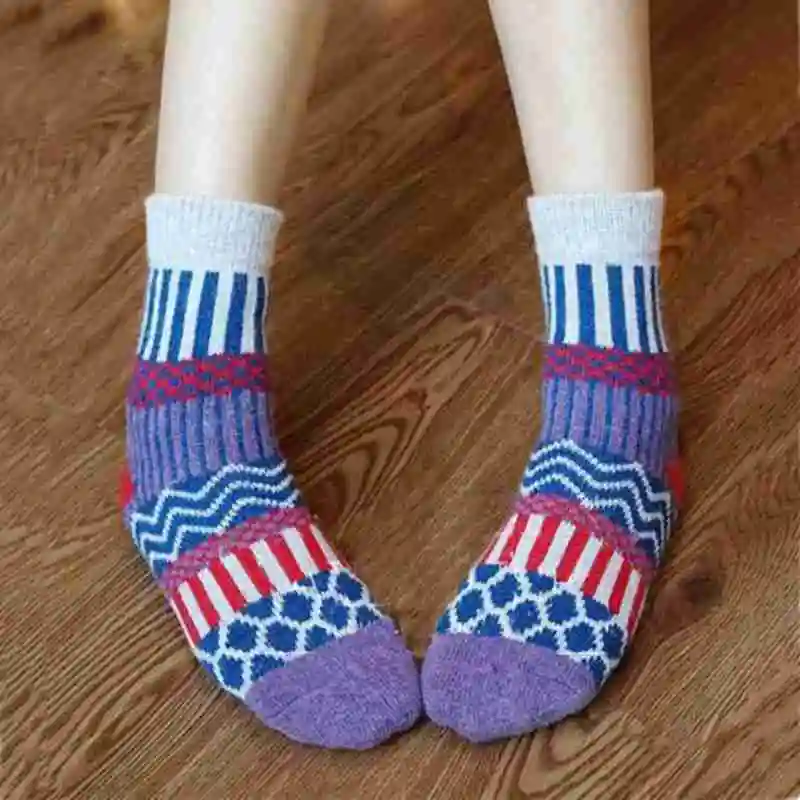 5 пар женские повседневные плотные зимние теплые кашемировые мягкие однотонные