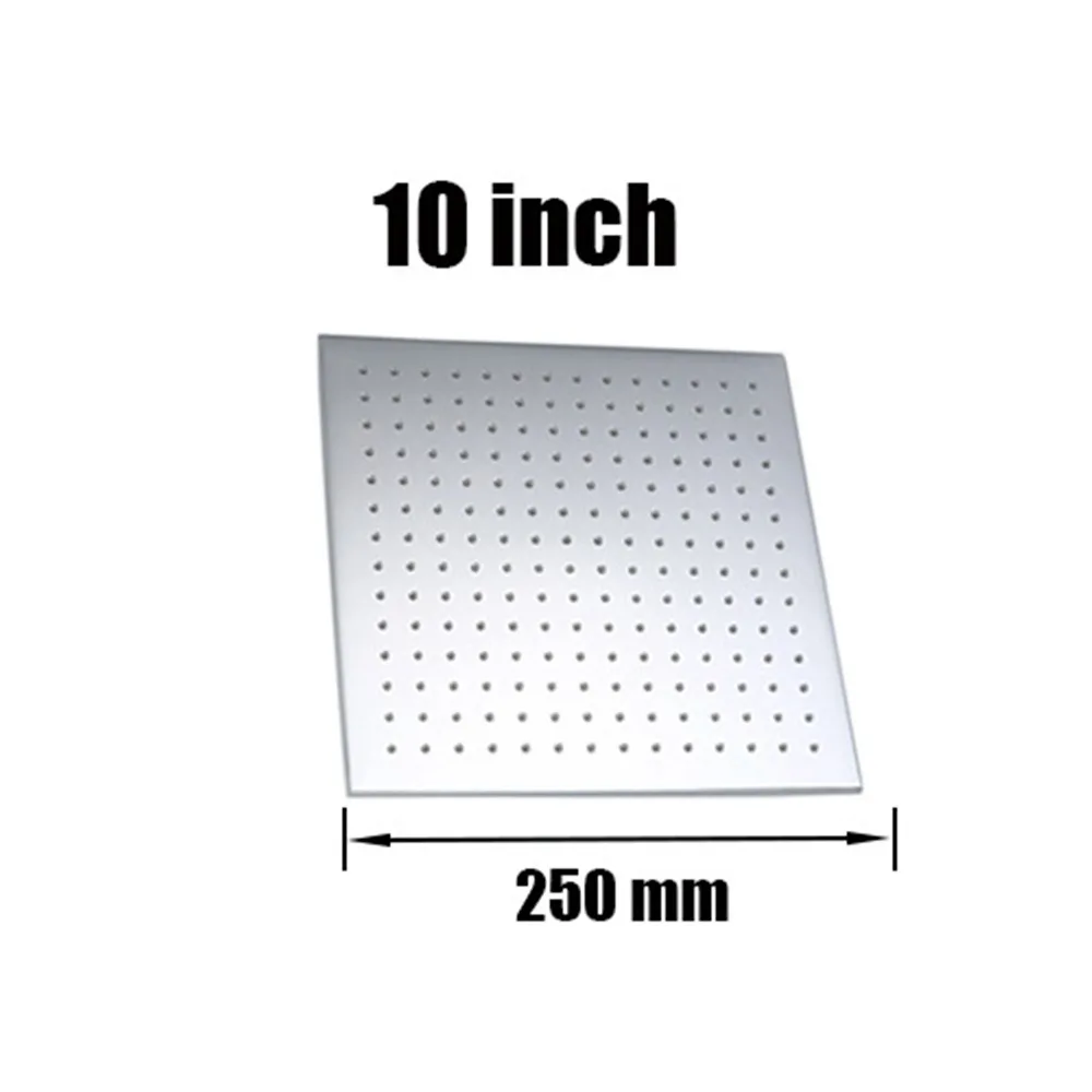 10 inch shower head Качественная квадратная насадка для душа, латунная полировка, хромированная насадка для душа, Настенная и потолочная насадка, размер 8, 10, 12 дюймов на выбор - Цвет: 10 inch shower head
