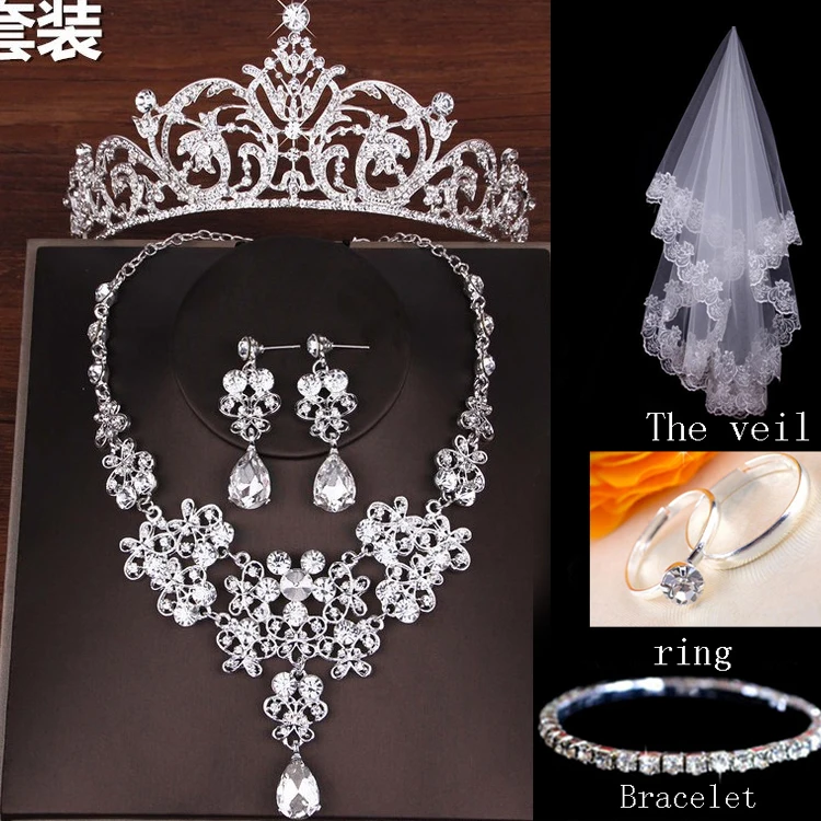 Модная одежда со стразами; Casamento Conjuntos de Joias De Noiva Casamento Joias Acessorios de Noiva Tiara Colar Brinco